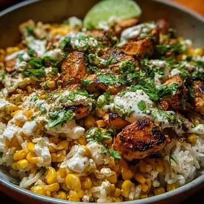 Street Corn Chicken Rice Bowl: High-Protein & Flavorful