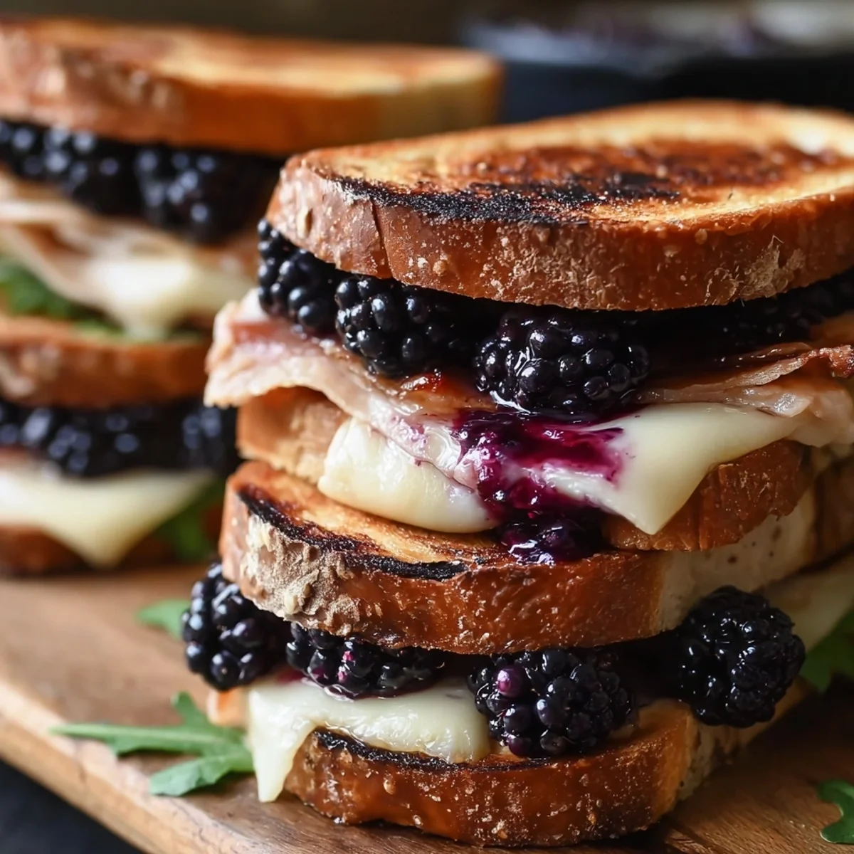 Sweet & Savory Blackberry Brie & Turkey Bacon Sandwich