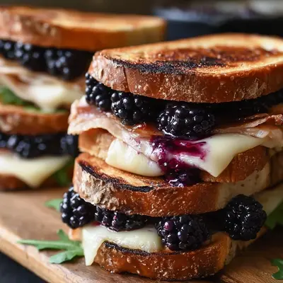 Sweet & Savory Blackberry Brie & Turkey Bacon Sandwich