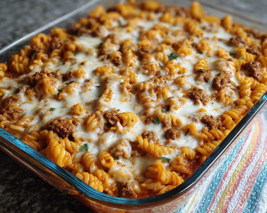 Cottage Cheese Protein Pasta Bake with Ground Beef