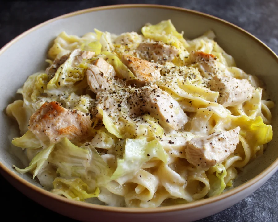 Creamy Low-Carb Alfredo Cabbage Pasta