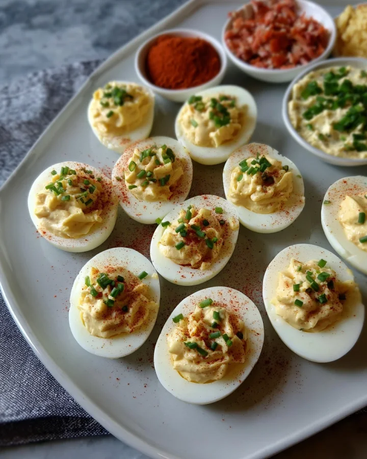 Customizable Deviled Egg Board & Toppings Recipe