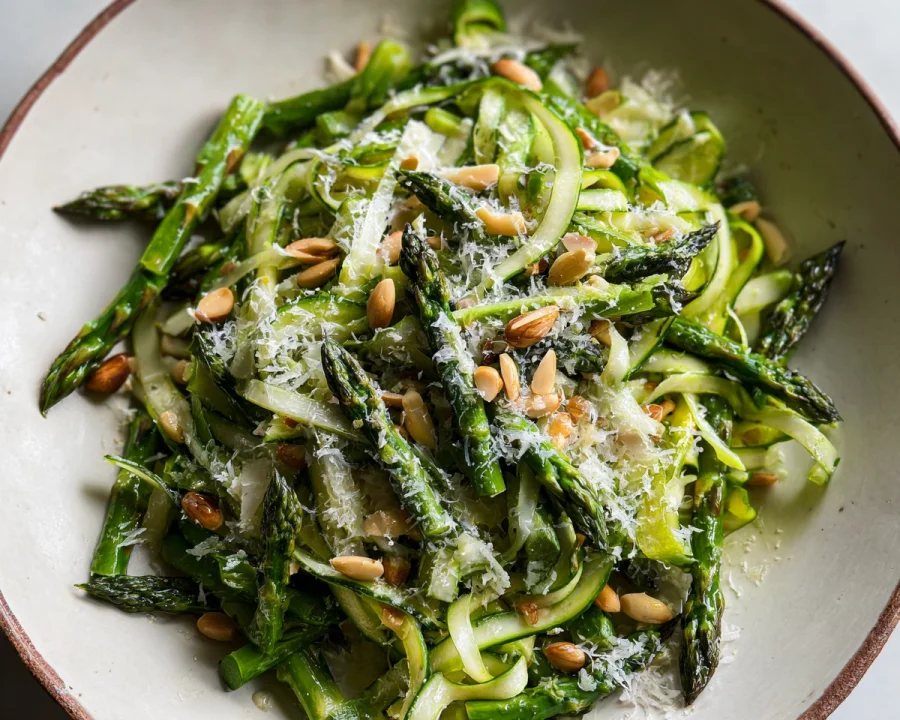 Fresh Shaved Asparagus Salad with Zesty Lemon Dressing