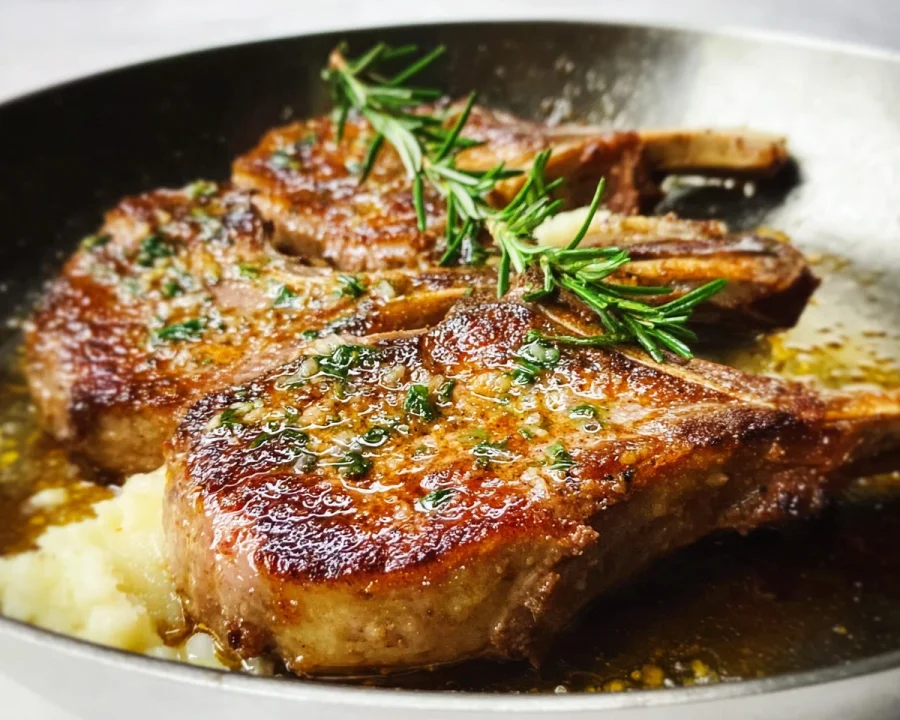 Garlic Butter Pan-Seared Lamb Chops in 20 Mins