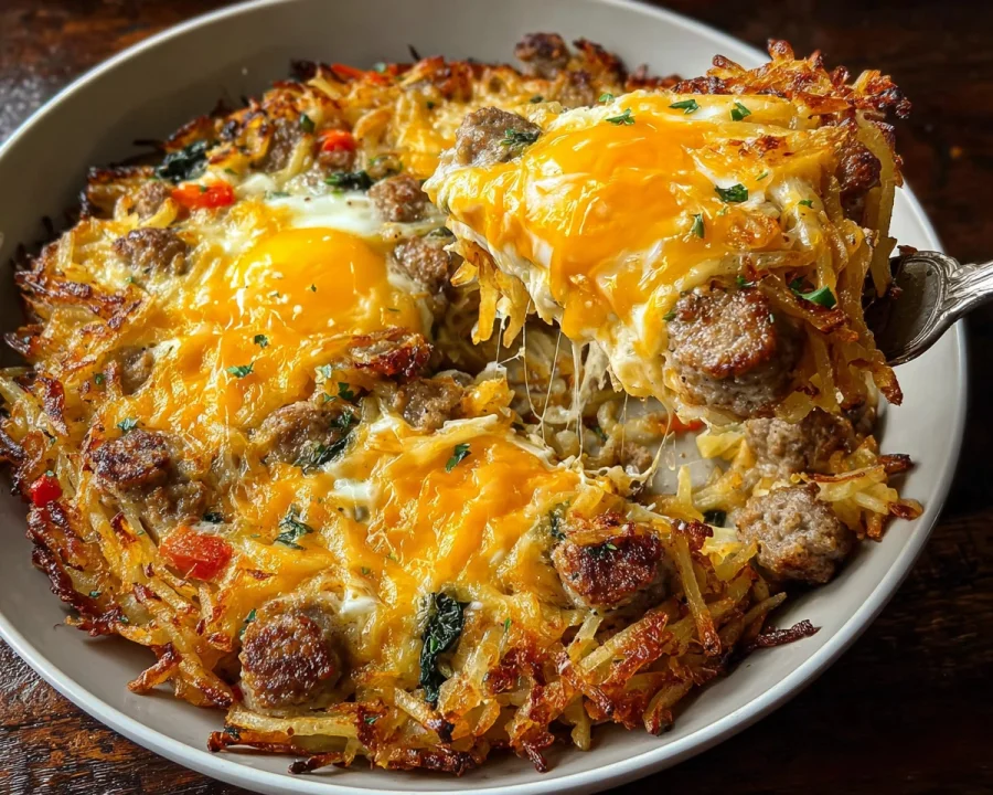 Hearty High-Protein Loaded Hash Browns Breakfast