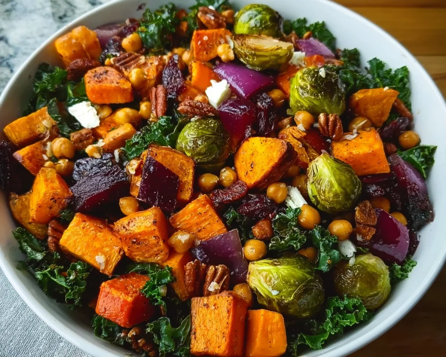 Hearty Winter Vegetable Salad with Roasted Root Veggies