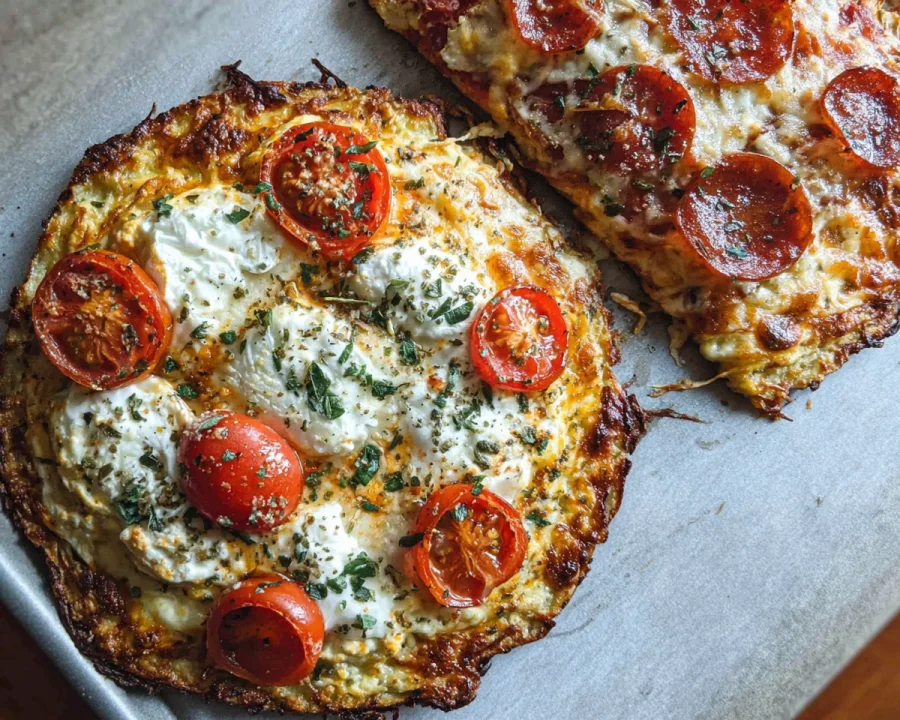 High Protein Cottage Cheese Flatbread Pizza (Low Carb)