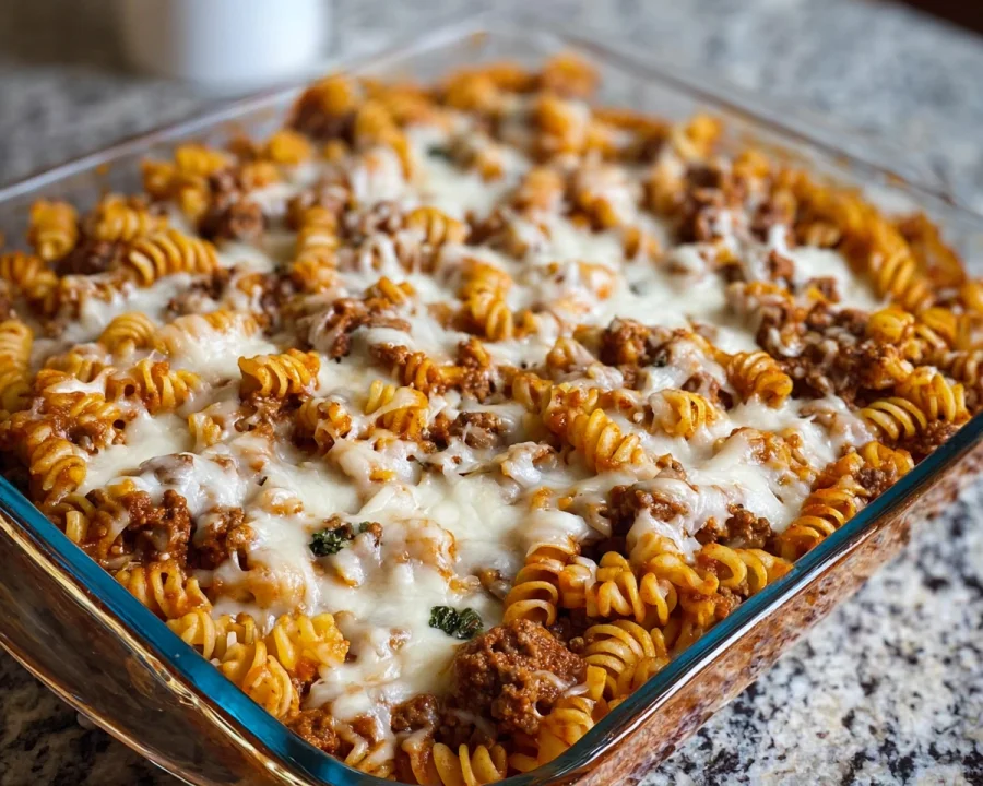 High-Protein Ground Beef & Cottage Cheese Pasta Bake