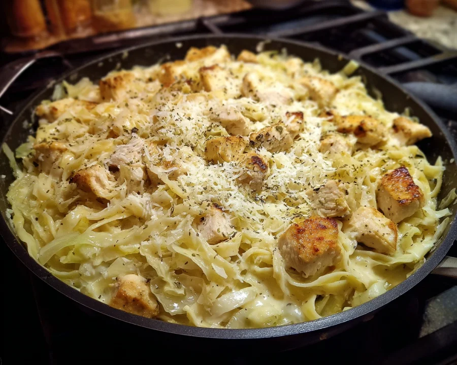 Low-Carb Alfredo Cabbage Pasta