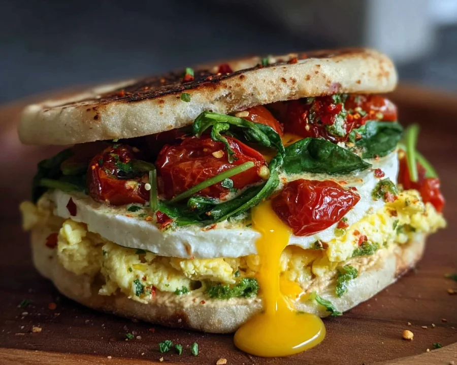 Mediterranean Breakfast Sandwich | Quick & Nutritious Start