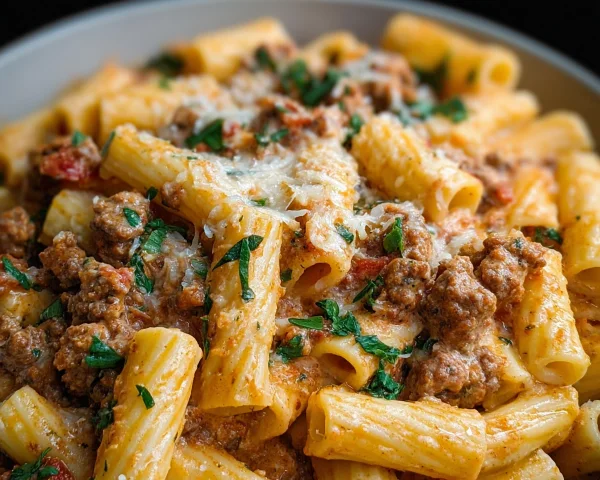 Creamy Beef Sausage Rigatoni: A Flavorful Pasta Dish