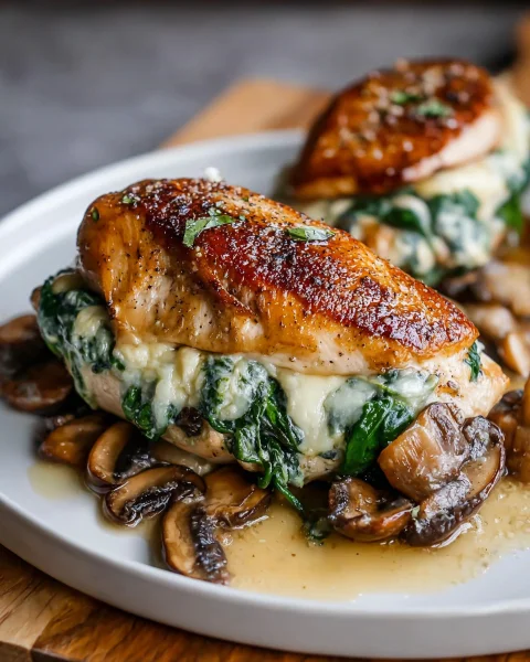 Creamy Mushroom Stuffed Chicken Breast Recipe