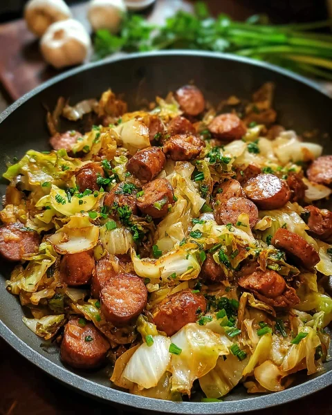 Easy Beef Sausage & Cabbage Stir Fry