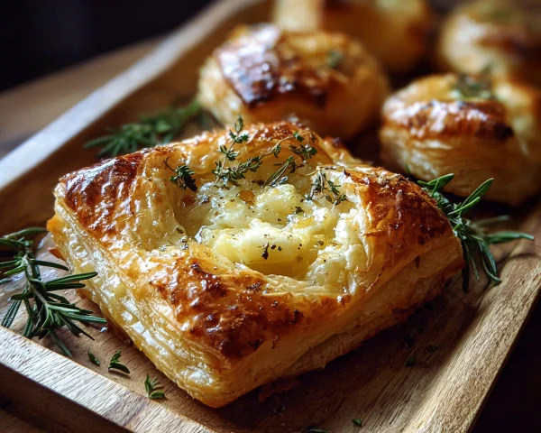 Golden Cheese-Stuffed Puff Pastry with Rosemary & Honey