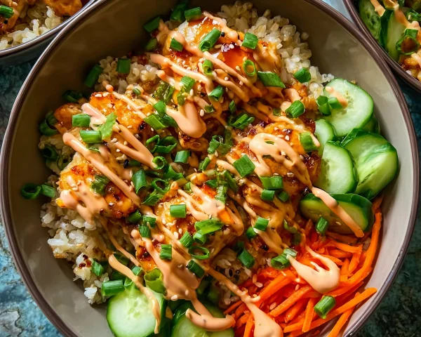 High Protein Bang Bang Chicken Bowl for Meal Prep