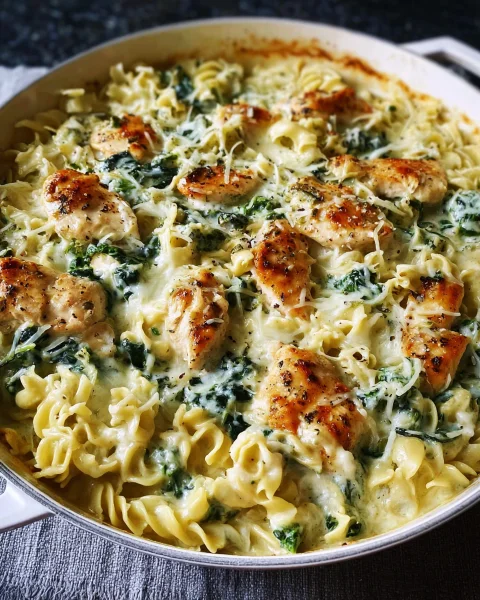 High Protein Creamy Alfredo Bake (30g+ Protein)