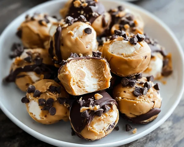 High Protein Frozen Peanut Butter Greek Yogurt Bites