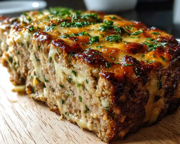 High-Protein Garlic Parmesan Chicken Meatloaf