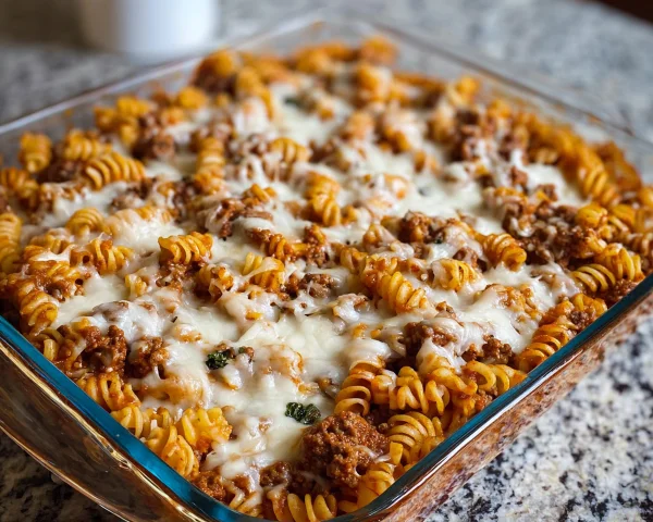 High-Protein Ground Beef & Cottage Cheese Pasta Bake