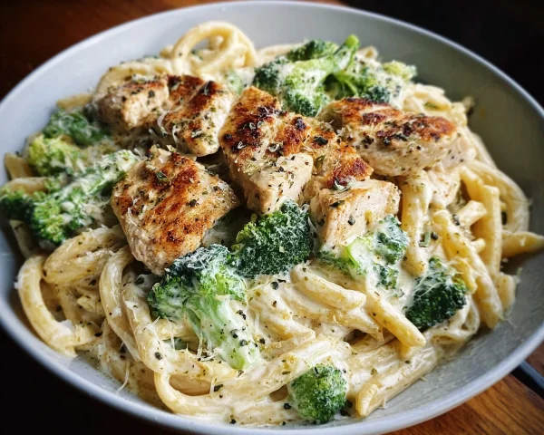 High Protein Skinny Chicken Broccoli Alfredo Recipe