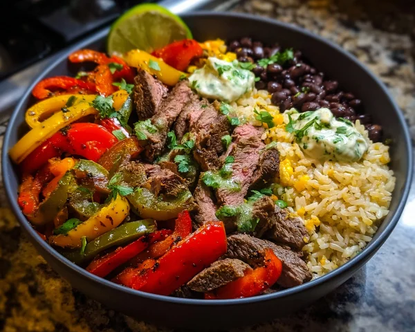 High Protein Steak Fajita Bowl: Easy Dinner & Meal Prep