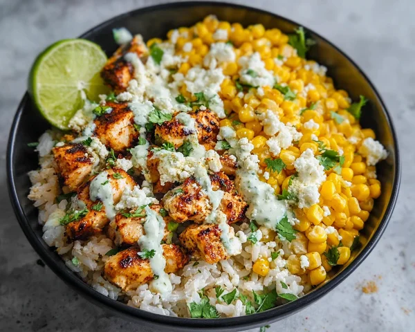 High Protein Street Corn Chicken Meal Prep Bowls