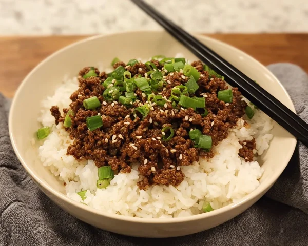 Quick & Easy Korean Ground Beef Bowl