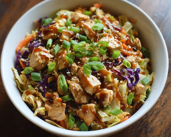 Quick Egg Roll Bowls with Chicken & Cabbage