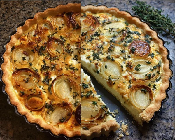 Savory Onion & Herb Tart with Creamy Cheese