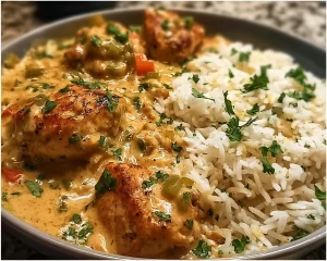 Smothered Chicken & Rice