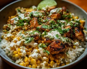 Street Corn Chicken Rice Bowl